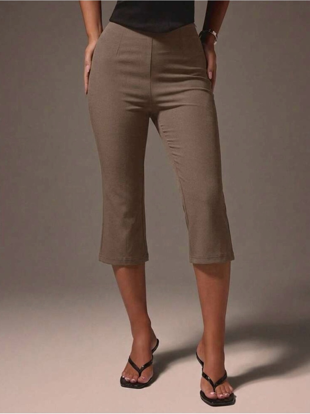 Missguided high waisted wide leg capri trousers